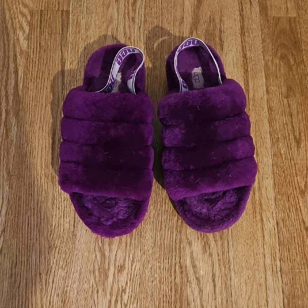 UGG Purple Fluffy Slippers